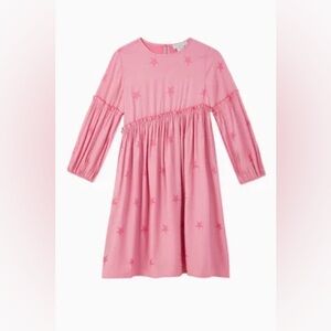Stella McCartney Pink Jacquard Stars Viscose Twill Dress for girls size 8 years